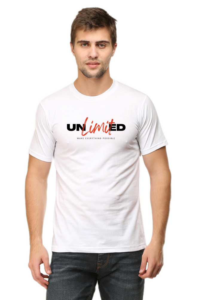 Black Unlimited Graphic Half-Sleeve T-Shirt