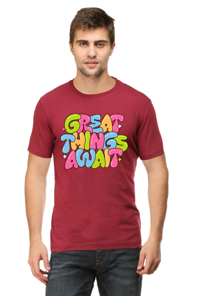 Great Things Await Half Sleeve Classic T-shirt.