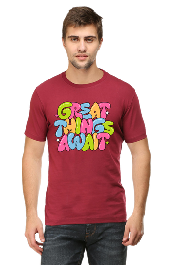 Great Things Await Half Sleeve Classic T-shirt.