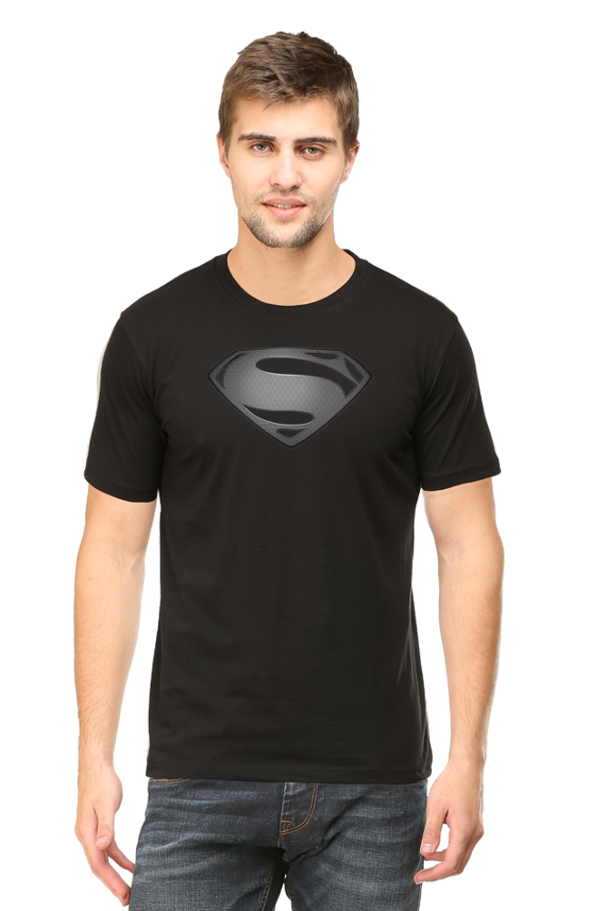 Superman Logo Male Round Neck Half Sleeve T-shirt.