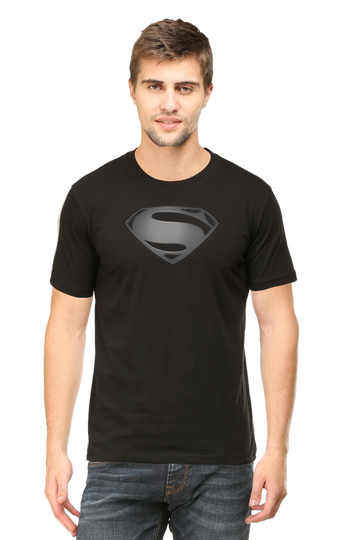 Superman Logo Male Round Neck Half Sleeve T-shirt.