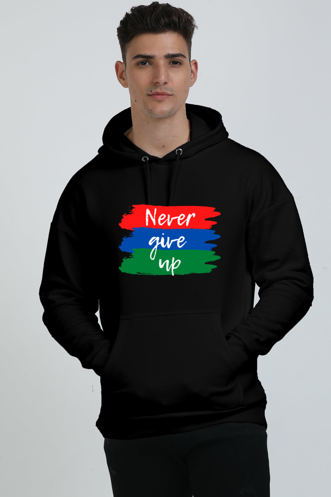 "Never Give Up" Hooded Sweatshirt