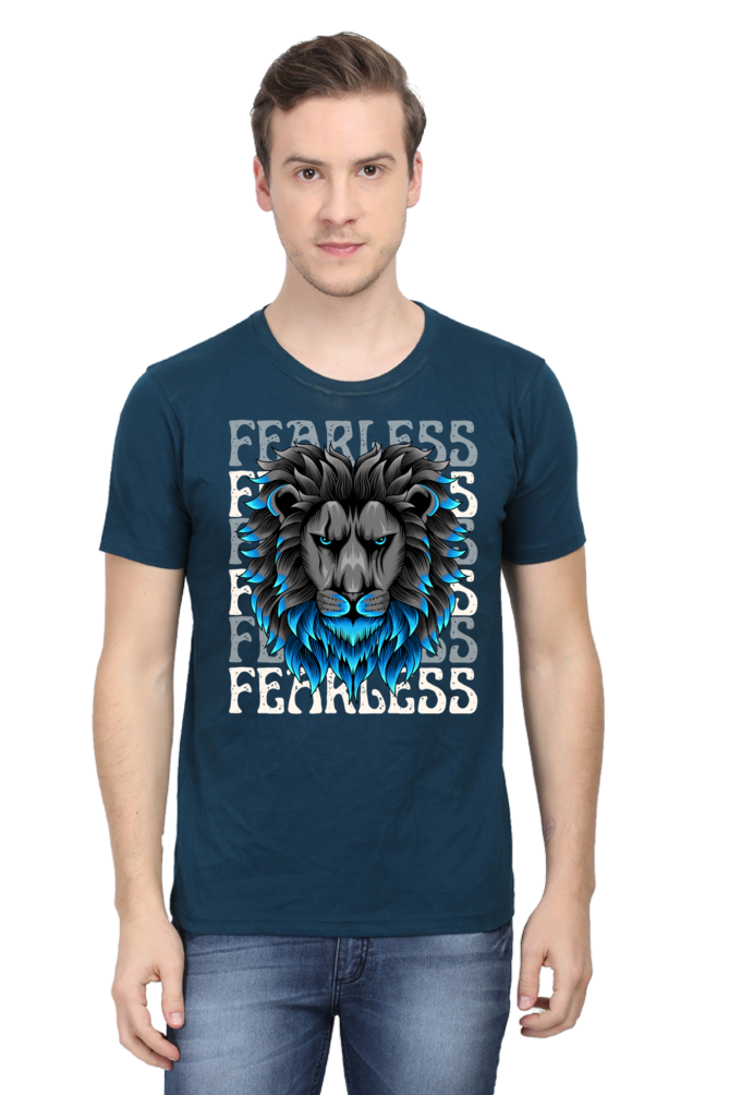 Fearless Illustrated Round Neck Half Sleeve T-shirt.