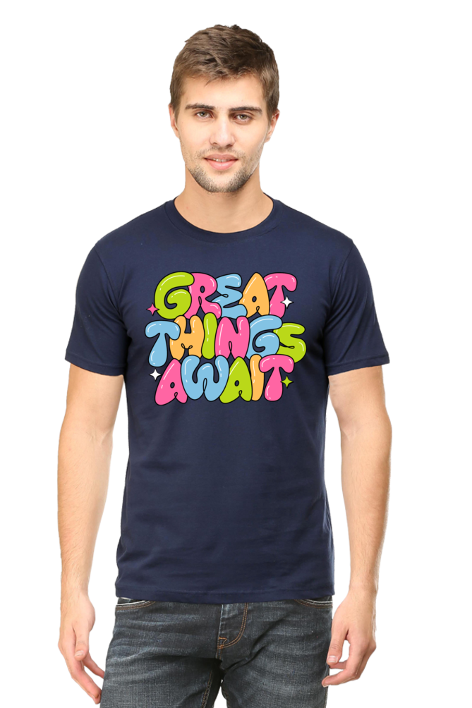 Great Things Await Half Sleeve Classic T-shirt.