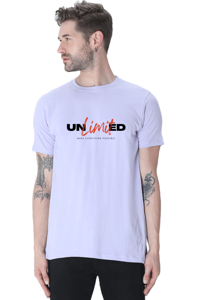 Black Unlimited Graphic Half-Sleeve T-Shirt