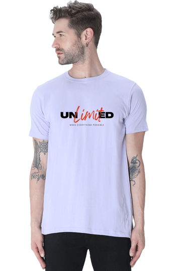 Black Unlimited Graphic Half-Sleeve T-Shirt