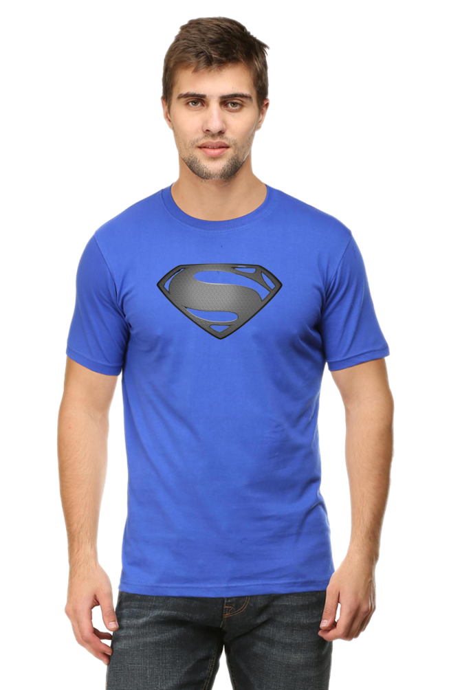 Superman Logo Male Round Neck Half Sleeve T-shirt.