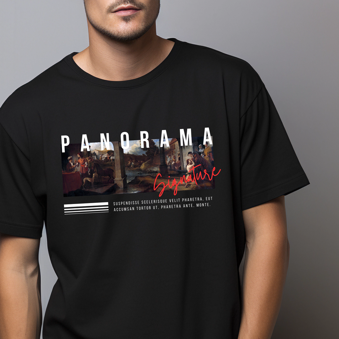 Panorama Graphic Half-Sleeve T-Shirt